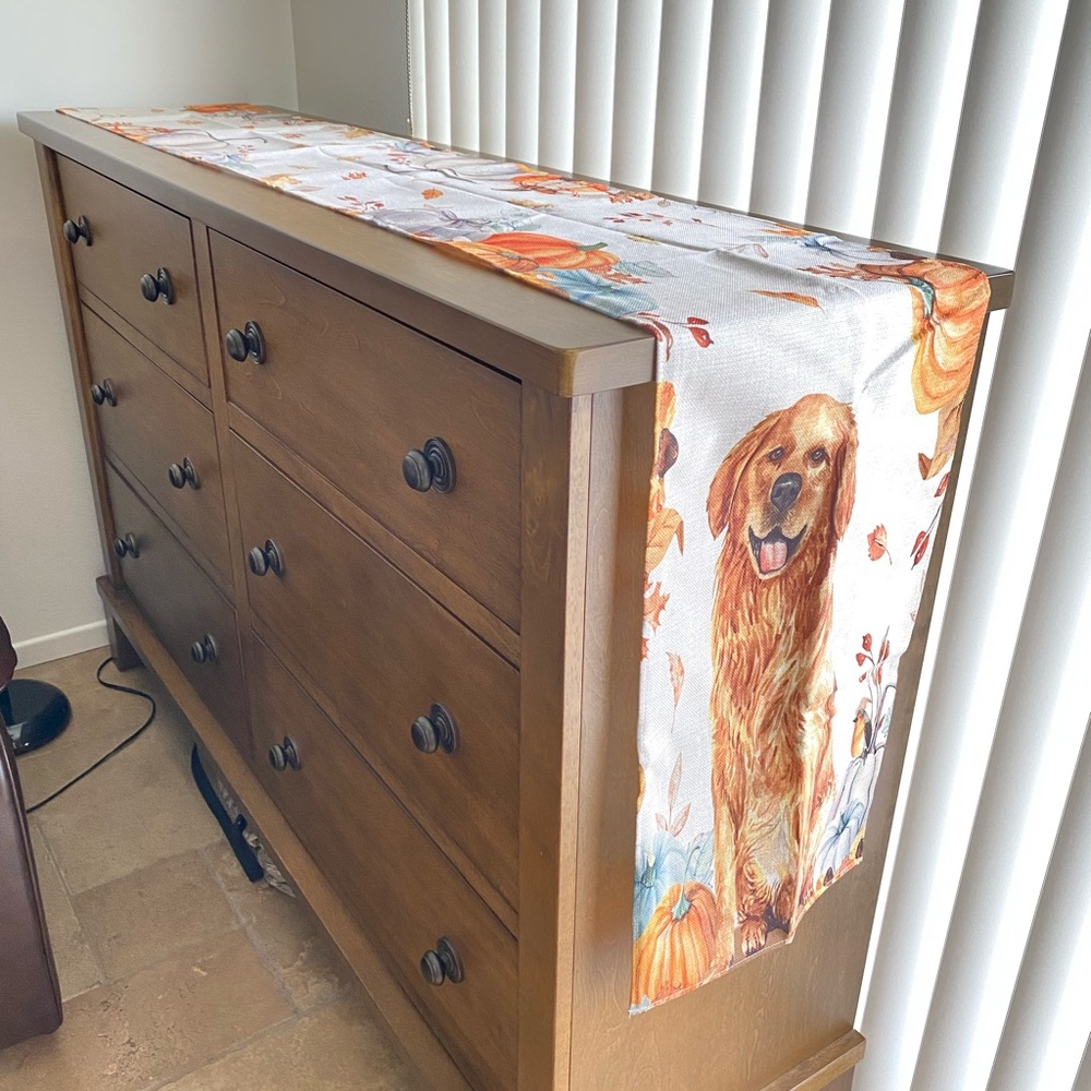 golden retriever themed table runner